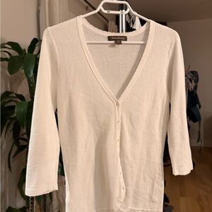 Tommy Bahama Lightweight White V-Neck Cardigan 100% cotton